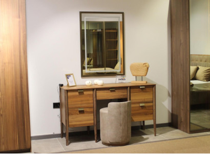 Luxus Möbel Design Schminktisch mit Spiegel Braun Neu Schlafzimmer Möbel
